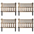 Invernaculo 0.75 x 20.5 x 23.75 in. Plastic Outdoor Decor Garden Flower Edger Fence Border, Bronze - Set of 4 IN2641944